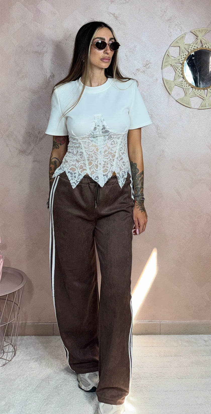 T-shirt Lace Strutturata