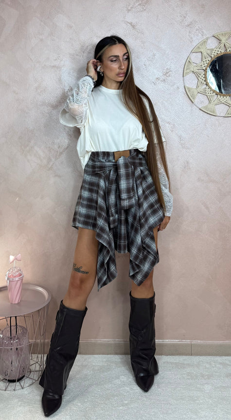 Gonna Tartan Asimmetrica (Pantaloncino)