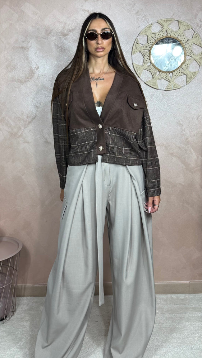 Cardigan Corto Tartan