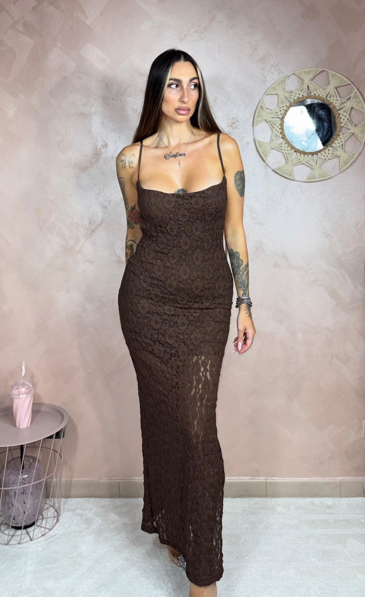 Abito Lace Marrone